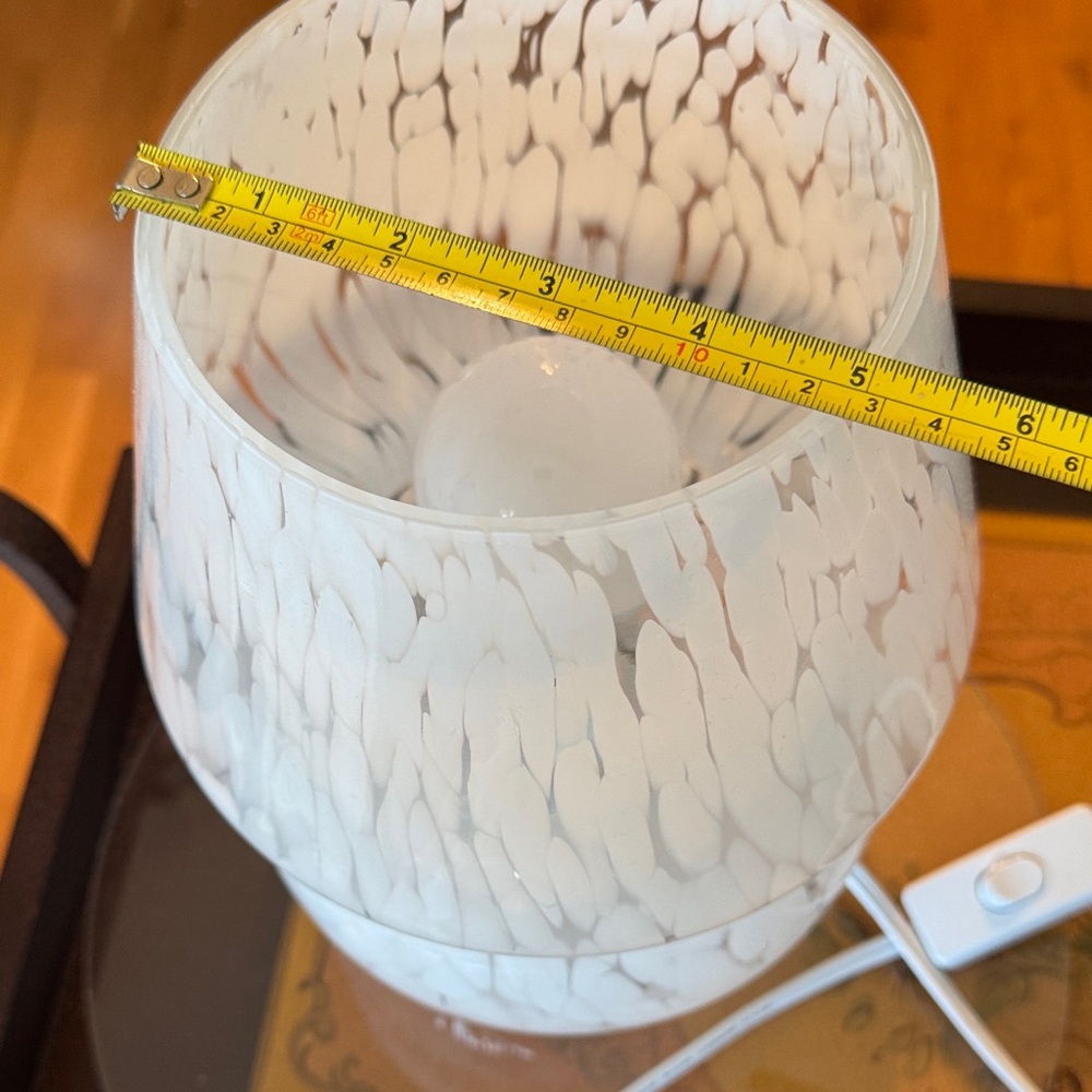 Modern White Glass Table Lamp - Picture 6 of 6